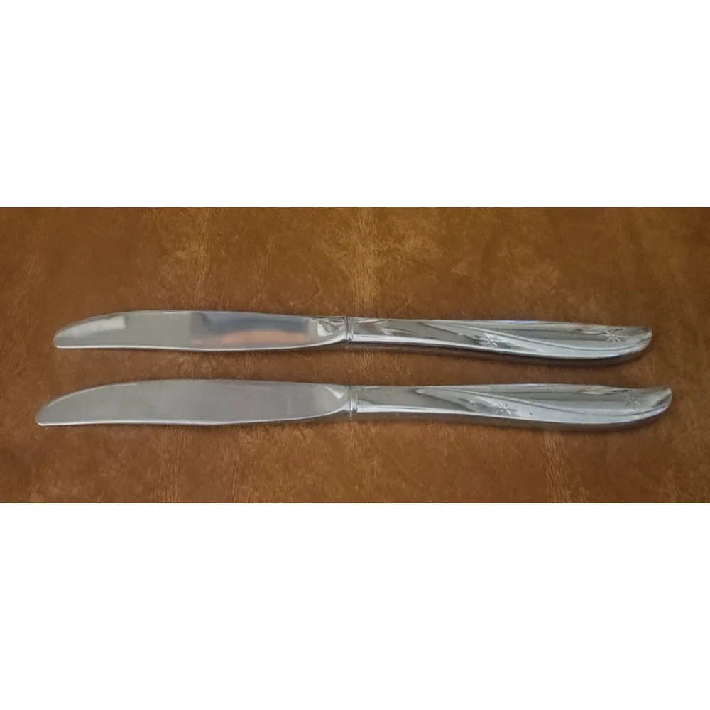 2 piece set Oneida Community Stainless Twin Star KNIFE VINTAGE COTTAGECORE MCM